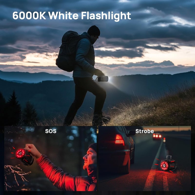 Consciot 4 Pack Collapsible LED Camping Lantern, USB C Rechargeable and Battery Powered 2-in-1 Emergency Light with Flashlight and Magnetic Base, Power Outages Hurricane Supplies Survival Kits - Image 4